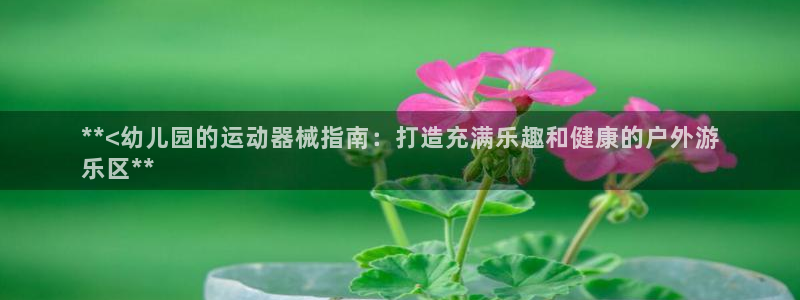尊龙凯时是大平台吗：**<幼儿园的运动器械指南：打造
