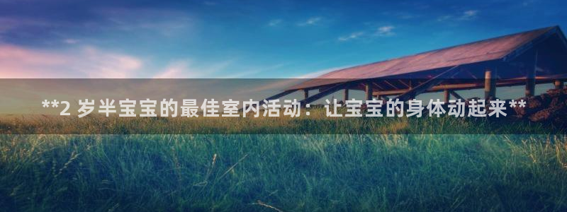 尊龙客服：**2 岁半宝宝的最佳室内活动：让宝宝的身