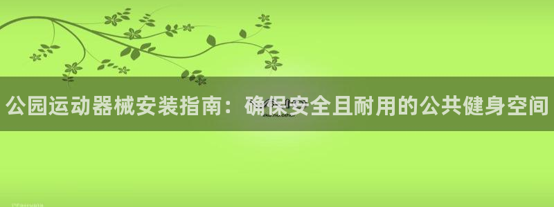 尊龙凯时法拉币：公园运动器械安装指南：确保安全且耐用